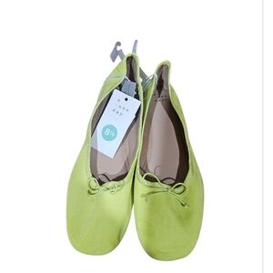 A New Day Green Ballet Flats Women’s Size 8.5 Lime Green Slip-On Shoes NWT